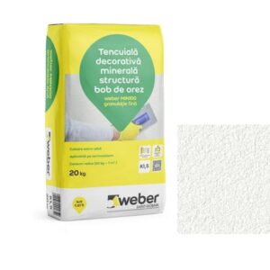 Tencuială minerală decorativă structurată Weber MIN 100 (k1.5) 20 kg BOB DE OREZ