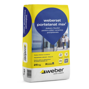 Adeziv flexibil pentru plăci ceramice porţelanate Weber portelanat max2 25kg